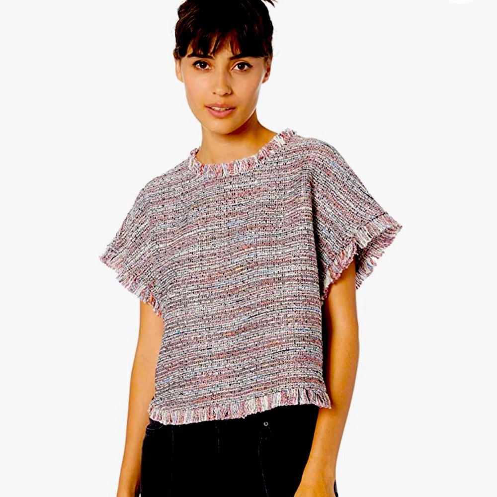 Cupcakes & Cashmere tweed tee size large